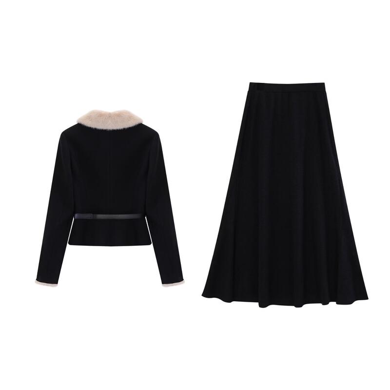Elegant French Style Wool Blend Winter Outfit