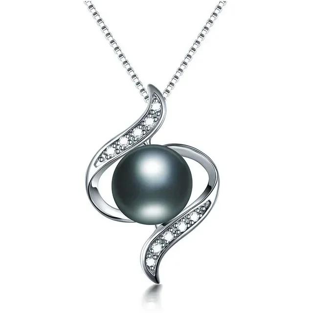 

YWYC Натуральный пресноводный жемчуг ожерелья с подвеской 925 стерлингового серебра S-образная цепочка ожерелье для женщин ювелирные изделия подарок