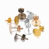 100pcs/lot KC Gold Stud Earring Blank Base with Earrings Plug Findings Fit Cabochon Cameo Settings For DIY Jewelry Making