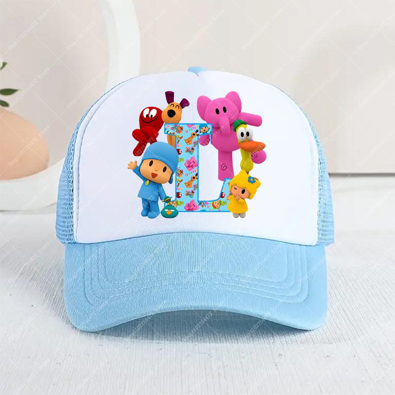 Kids Cartoon Cute Caps Summer Casual Sunbonnet Pocoyoed Anime Printed Baseball Cap for Boy Girl Children Hat Birthday Gifts