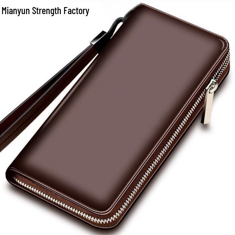 Men’s Large Capacity Zipper Clutch: Phone & Card Holder Trendy Handbag