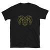 RAM Sheep Yellow Animal Outline Classic Fit T- Shirt