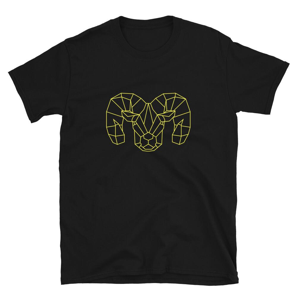 RAM Sheep Yellow Animal Outline Classic Fit T- Shirt