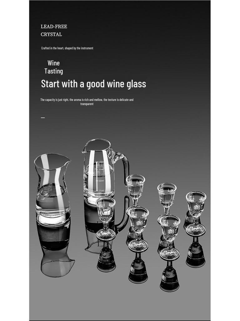 Kristall Baijiu Karaffe Set mit kleinen Luxus-Weingläsern