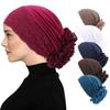 Soft Turban Hat Solid Color Pullover Hat Elegant Women's Hijabs  Women Headwear