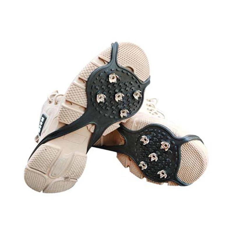 5 Teeth Ice Gripper For Shoes Women Men Crampons Ice Gripper Spike Grips Cleats For Snow Studs Non-Slip Climbing Hiking Covers