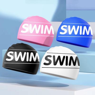 Large Size Swim Caps for Women Men High Elastic Comfortable Silicone Swimming Caps Long Hair Ear Protection Adult Swimming Cap
