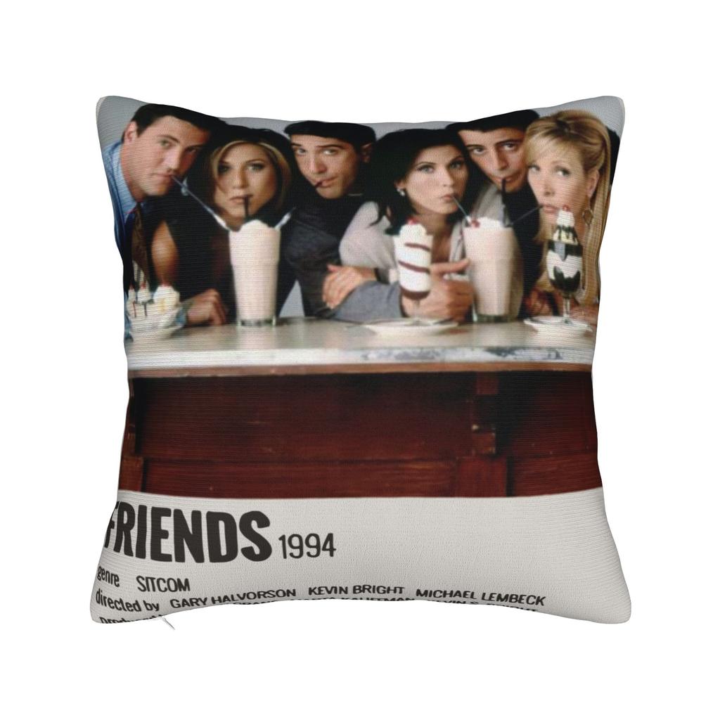 Friends Poster Pillowcase Printing Polyester Cushion Cover Decorations Tv Show Pillow Case Cover Home Zipper 45X45Cm