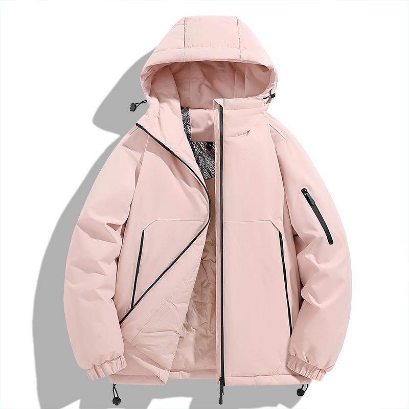 Men's Winter Graphene-Lined Hooded Jacket: Warm, Thick, Loose Fit for Outdoor Sports