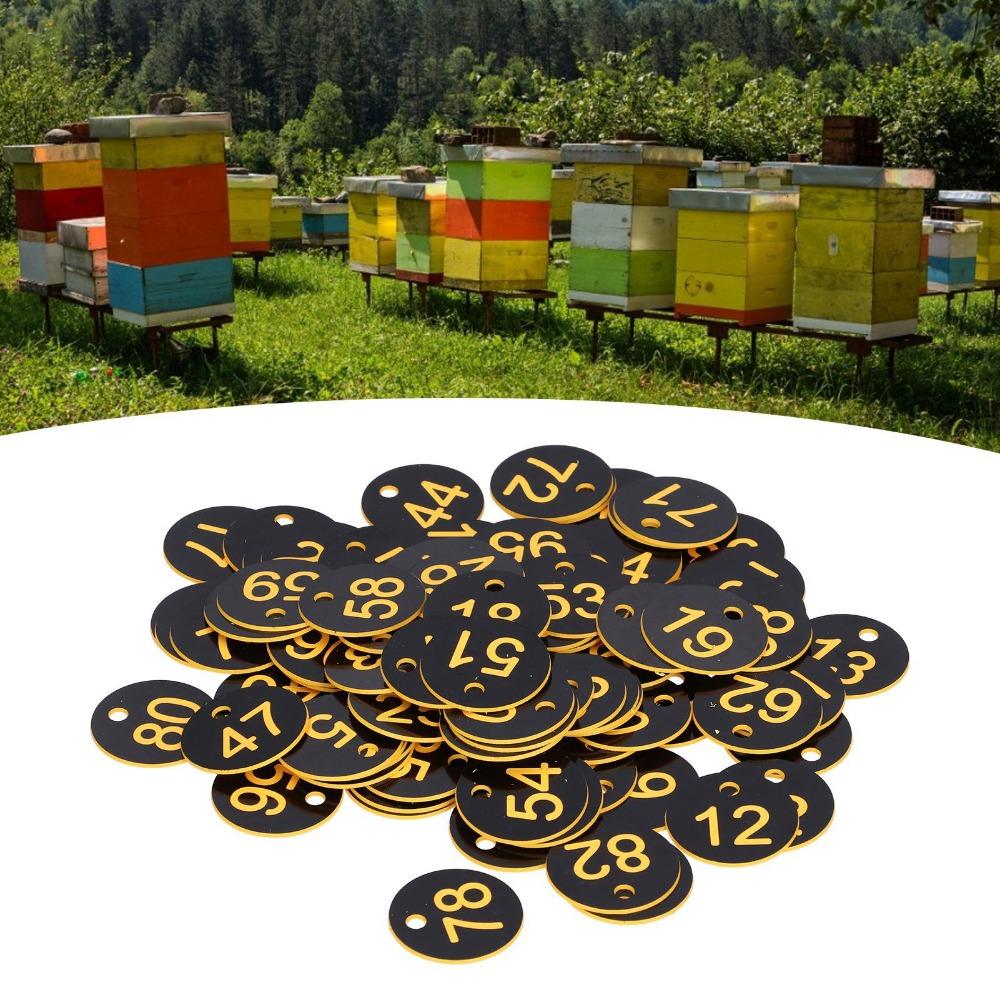 100Pcs ABS Beehive Signs Hole Design Beehive Markers Beekeeping Accessories Animal Husbandry