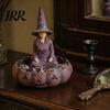 Dark Home Accessories Meditating Witch Jewelry Tray, Vintage Gothic Resin Decorative Storage Small Vanity Tray Dish, Mysterious Zen Desktop Organizer