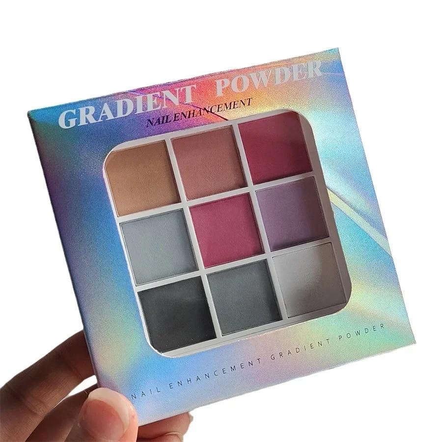 9 barev Jednobarevné pudry na nehty UV lesk Dekorace Třpyt jemné třpytky Gradient Manikúra Polish Decor Powder