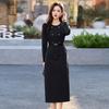 2025 Spring/Summer Women's Elegant Double-Breasted Two-Piece Mid-Length Dress JX2512