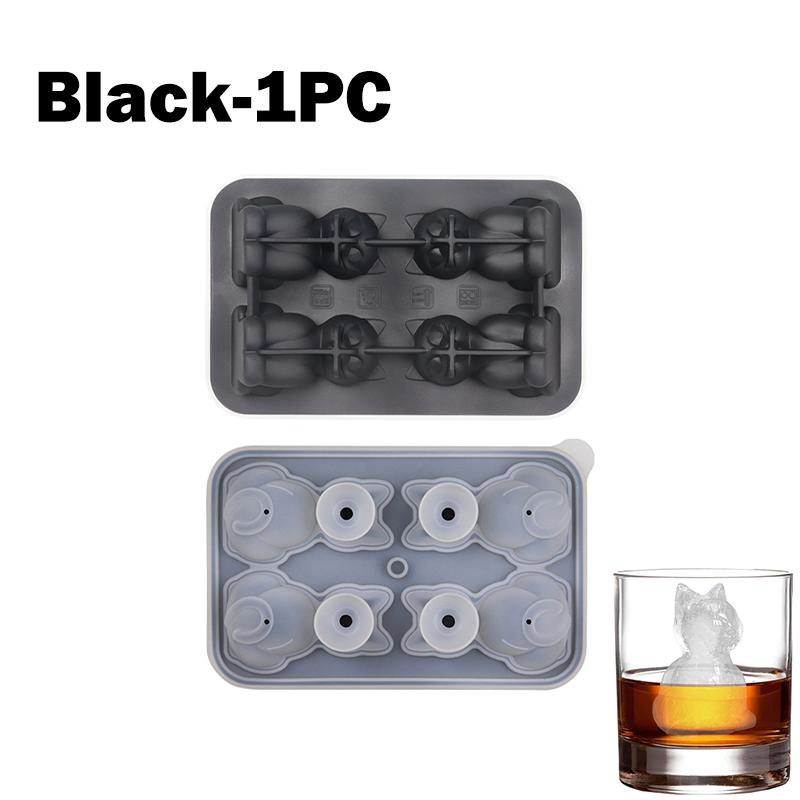 1/2/4PCS Cute 3D Cat Ice Cube Mold Silicone Easy Release BPA Free Ice Block Maker for Kitchen Household Fun Cat Shaped Ice Tray