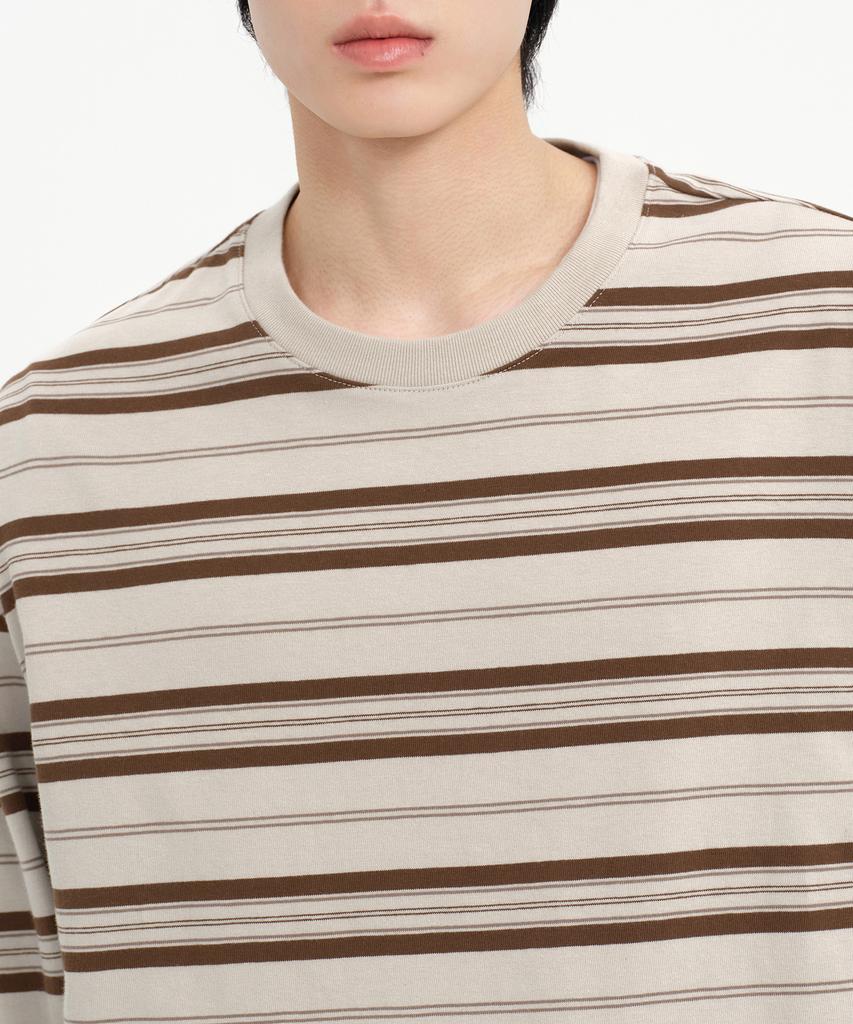 Musinsa Standard Multi-Stripe Relaxed Long Sleeve T-Shirt 3 [Cream]