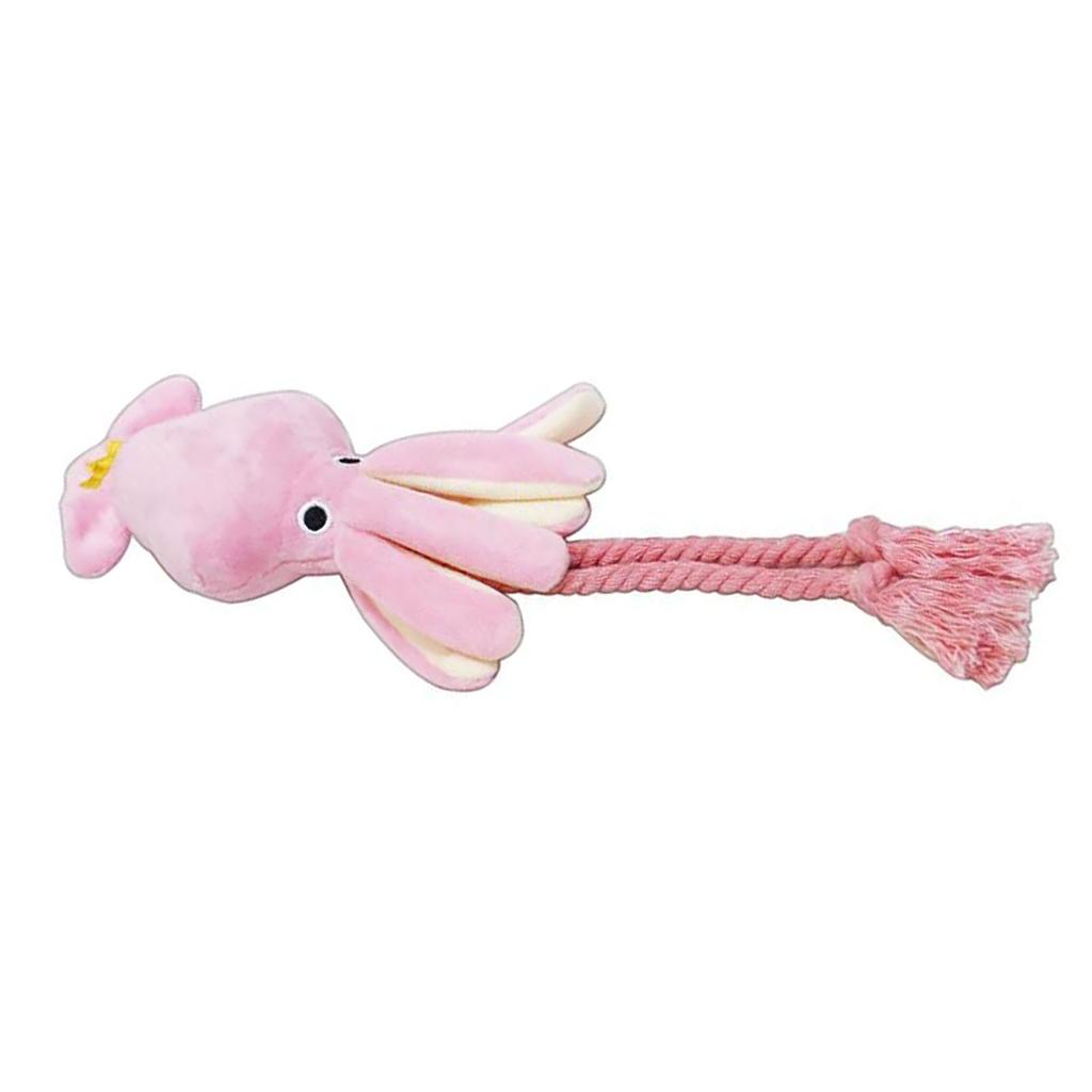 Giocattolo di peluche per cani a forma di polpo, colori vivaci, giocattolo di peluche interattivo per cani con corda per