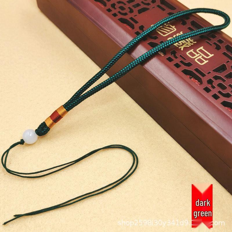 Hand-Woven Colorful Thread Pendant Rope with Jade Bead