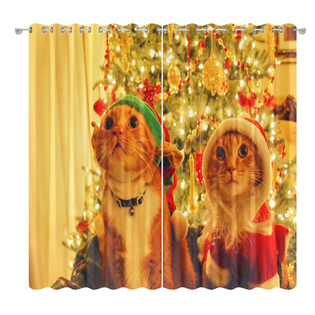 Christmas Curtains Bedroom Living Room Balcony Blackout Curtains Office Hotel Insulation Curtains