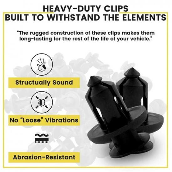 120X Bumper Clips 10Mm Panel Clips Bumper Fender Fastener Push Rivets For Honda