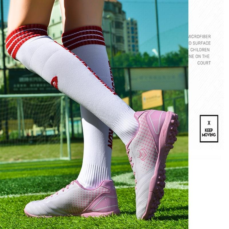 Unisex Leather Rubber Soft Bottom Short Nail Football Boots Youth Competition Professional Football Shoes