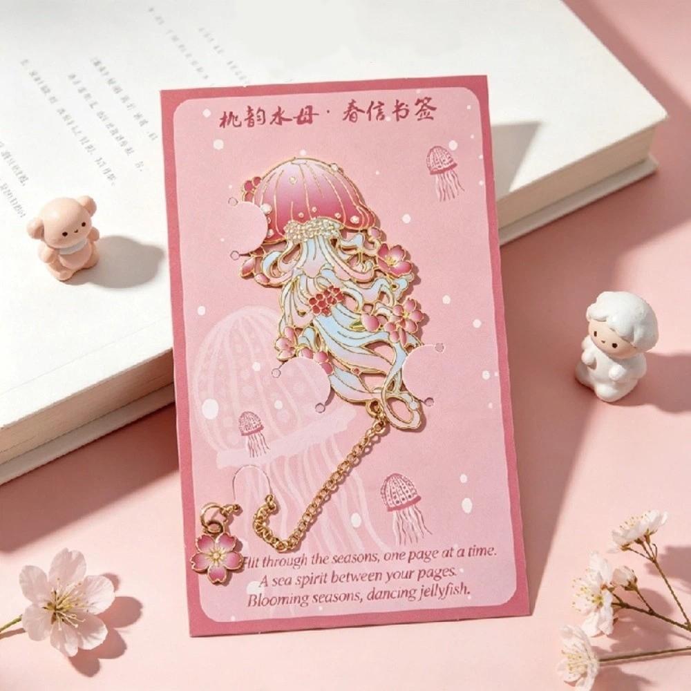 Hollow Jellyfish Bookmarks Metal Reading Bookmarks exquisite Page Clips Graduation Birthday