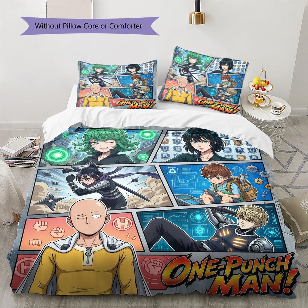 One-Punch Man Soft Duvet Cover Children's Bedding Set,Extra Large Size Birthday Gifts Various Sizes Available -HE214