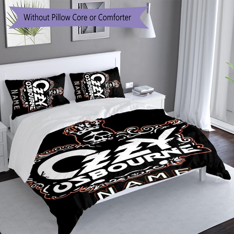 3pcs Custom Name Rock Ozzy Osbourne Bedding Set,Includes 1 Duvet Cover and 2 Pillowcases,All-season Bedroom Decor