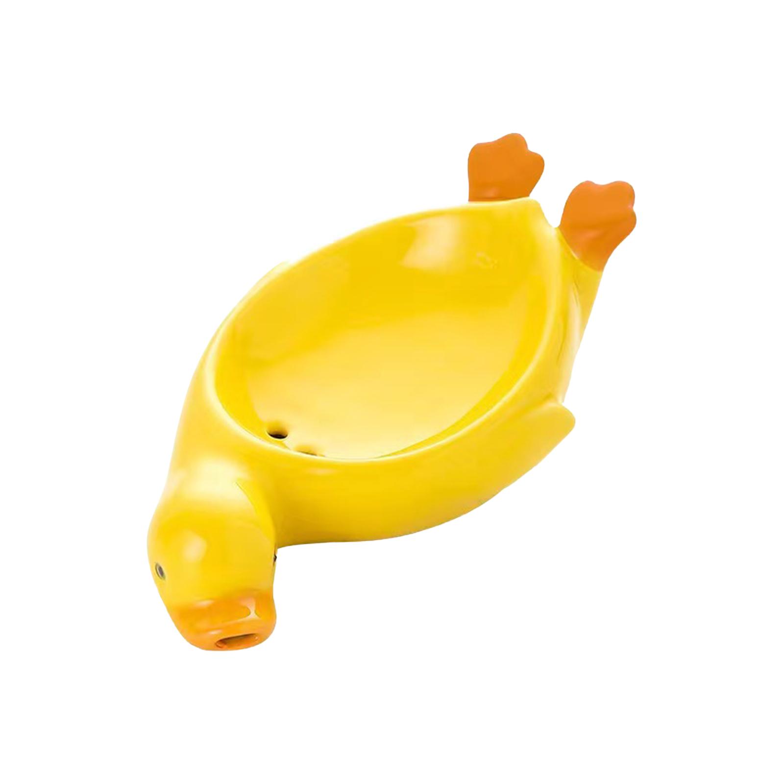 Ceramic duck soap box storage rack for bathroom drain and soap dish жёлтый