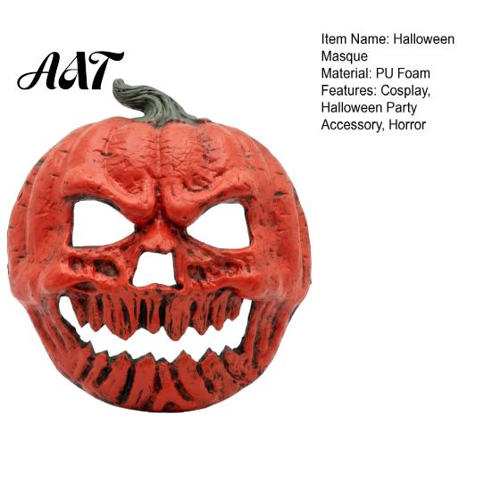 Breathable Scary Skull Masque Pumpkin Halloween for Adults, Horror Full Face Cosplay Costume, Creepy Foam Party Prop Vintage Style