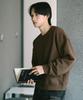 Jemeot Day Cut Crop Oversized Sweatshirt Brown Kjmt2648