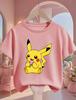 Pikachu Kids T Shirt 3-14Y Boys Girls Summer Cute Kawaii Crew Neck Fashion Street Hot Cartoon Casual Children