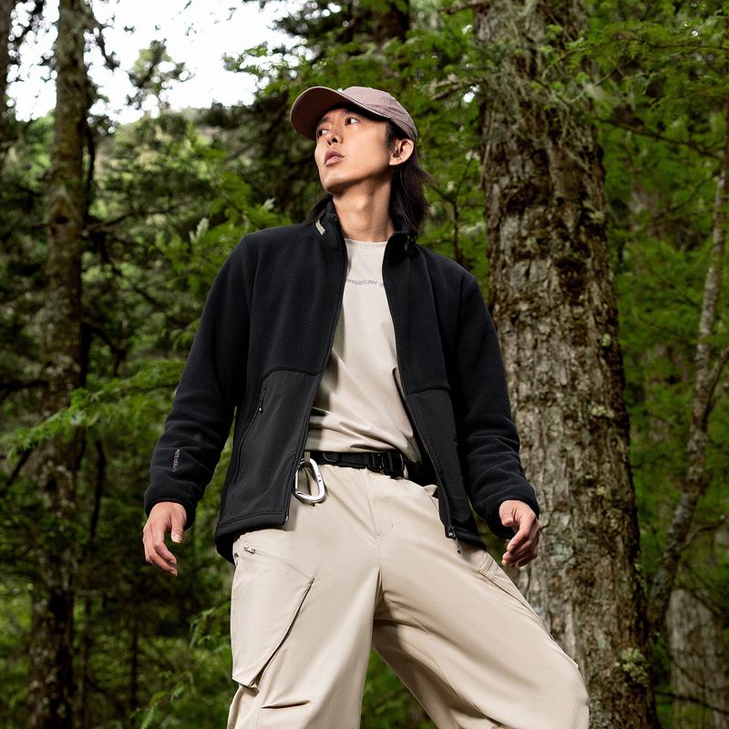 Li Ning CF Suo Stand Collar Zipper Fleece Warm Hoodie Unisex hoodie Black AWDU963-4