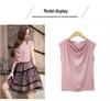 Women's Plus Size V-Neck Short Sleeve Loose Fit Solid Color Summer T-Shirt