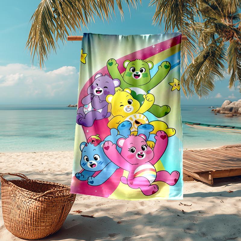 Ultra-Soft Beach Towel with Bear Theme,Ideal for Pool - Camping, Diving - Perfect Travel Essential, Vibrant Beach Towel.