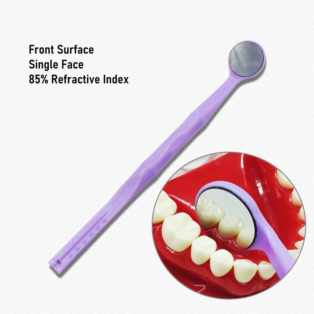 1 Piece Dental Mouth Mirror Oral Examination Mirror Front Surface Ultra Definition with Endo Ruler Refractive Index 99.2% 92% and 85%