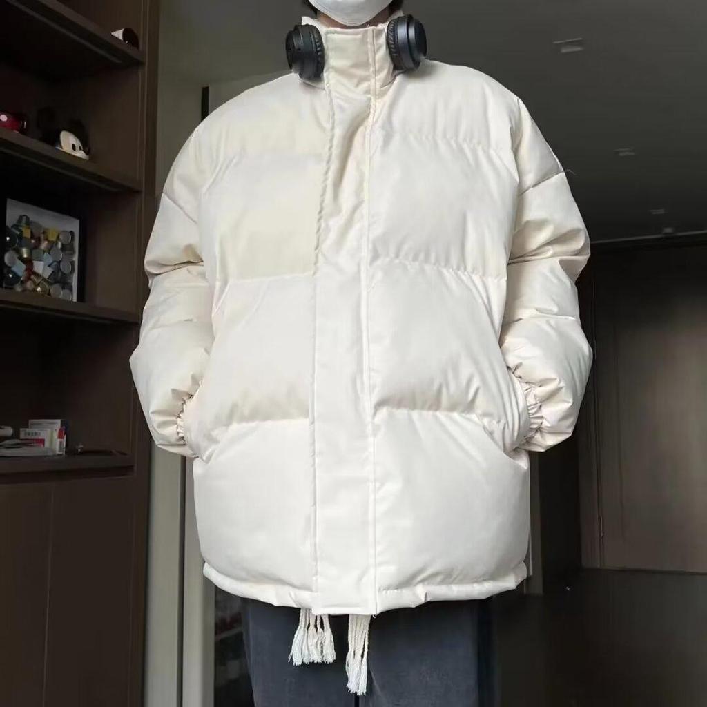 Pánský 2023 Trendy Zimní Bavlněný Kabát se Stojáčkem - Volný Střih, Jednobarevný, Vysoce Kvalitní Design