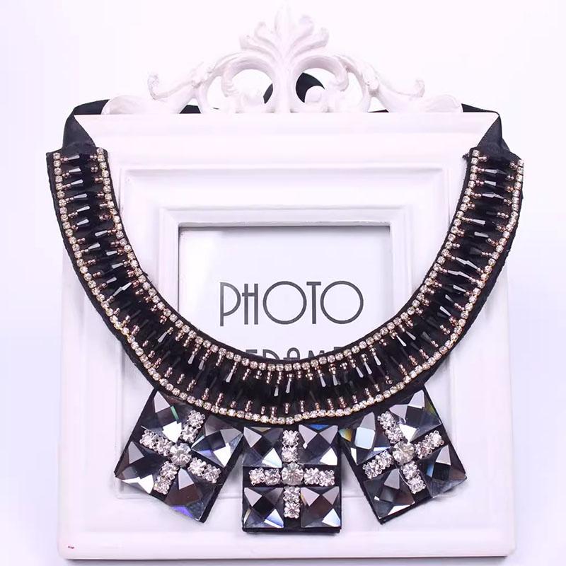 Colar Falso de Diamantes Colar de Gola de Cristal Removível Para Mulheres Gola Falsa Acessórios de Roupa Removíveis Nep Kraagie