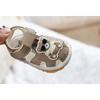 Baby shoes squeaky shoes summer new cartoon bear closed-toe sandals 1-2 years old soft sole walking shoes
