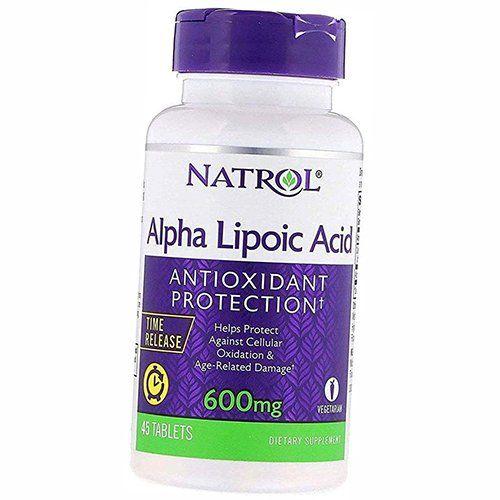 

Альфа липоевая кислота с замедленным высвобождением, Alpha Lipoic Acid 600 Time Release, Natrol 45таб (70358005) 45tab