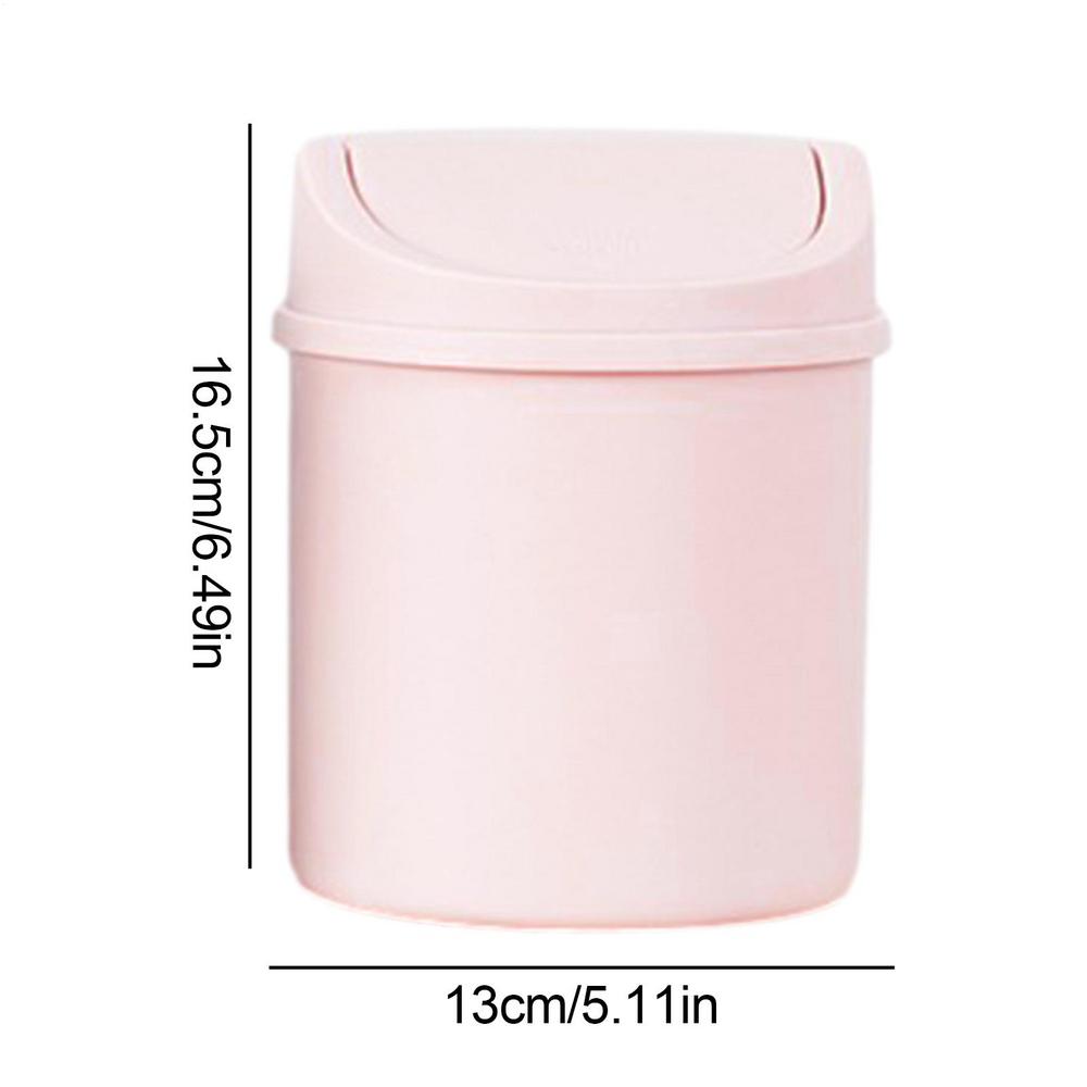 

Mini Trash Can with Lid Small Trash Basket for Home Bedroom Office Desktop Garbage Storage Box Waste Paper Basket Container рожевий