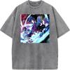 Takumi Higashigoro Akaza Anime Clothing Inferno Warrior Cotton T-shirt Men's Women's Washed T-shirt Casual T-shirt