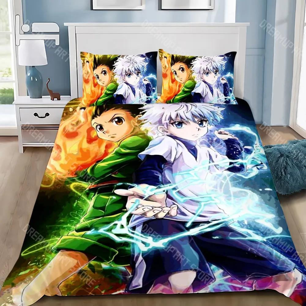 Çizgi Film Hunter x Hunter Nevresim Yastık Kılıfı Yatak Takımı Yetişkin Erkek Kız Yatak Odası Dekorasyonu Çocuk Tek Çift Büyük Boy