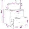 Wall Mounted Wash Basin Cabinet in Concrete Grey 49.5 x 44.5 x 66 cm