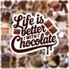 10/30/50PCS Cartoon Chocolate PVC Sticky Sticker Aesthetic DIY Decoration Scrapbooking Hand Accounting Supplies