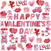 49Pcs Valentine's Day Bulletin Board Decorations Valentine's Day Cutouts Valentines Classroom Decorations Gnomes Heart Paper Cutouts for Valentines