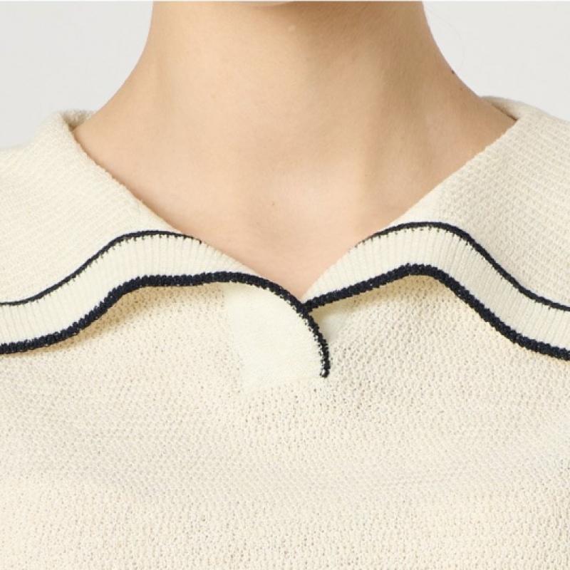 Bcbg Sailor Collar Knit Top B4m4k412
