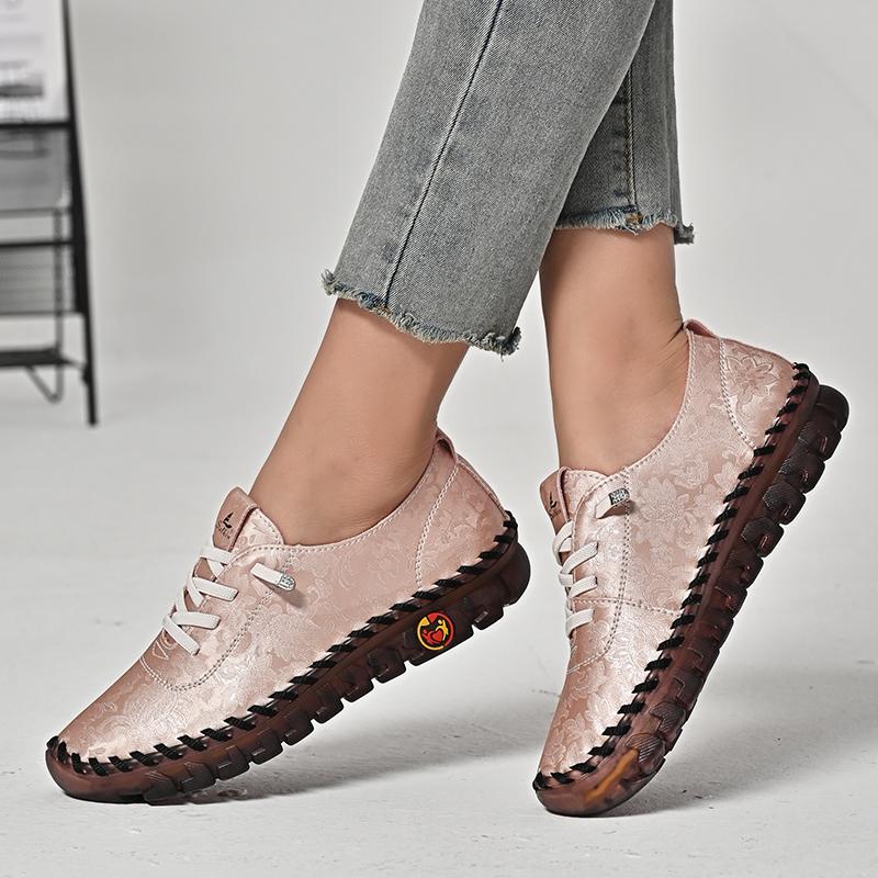 Damen Wanderschuhe Mokassins Fahrschuhe Komfort Flats Casual Plus Size Outdoor Handgefertigte Schuhe