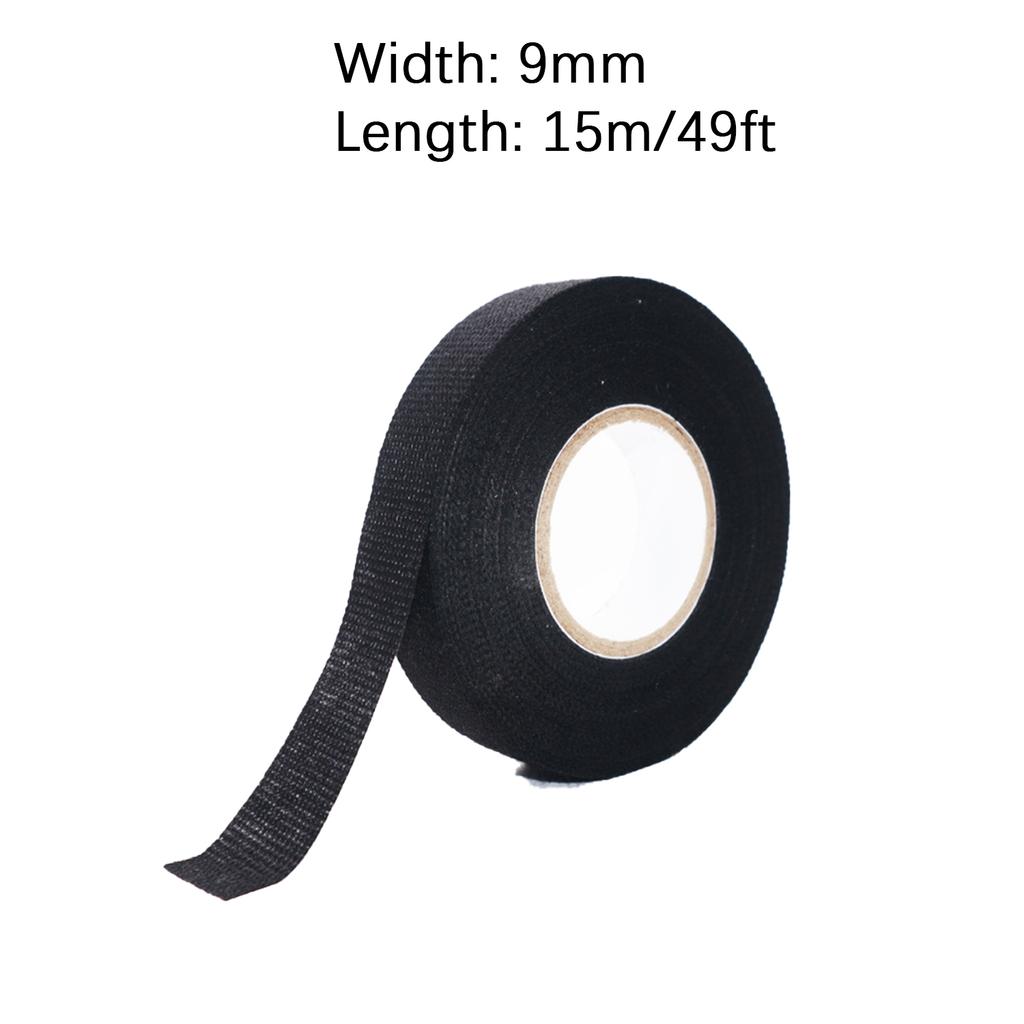 49/98Ft Electrical insulating tape soundproof heat-resistant 9-50MM automotive cable harness fabric shock-absorbing velvet tape