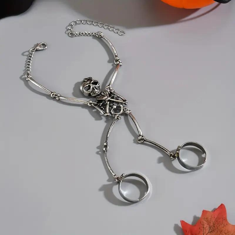 Gothic Skeleton Hand Bracelet – Exaggerated Halloween Jewelry for Costume & Party Decor