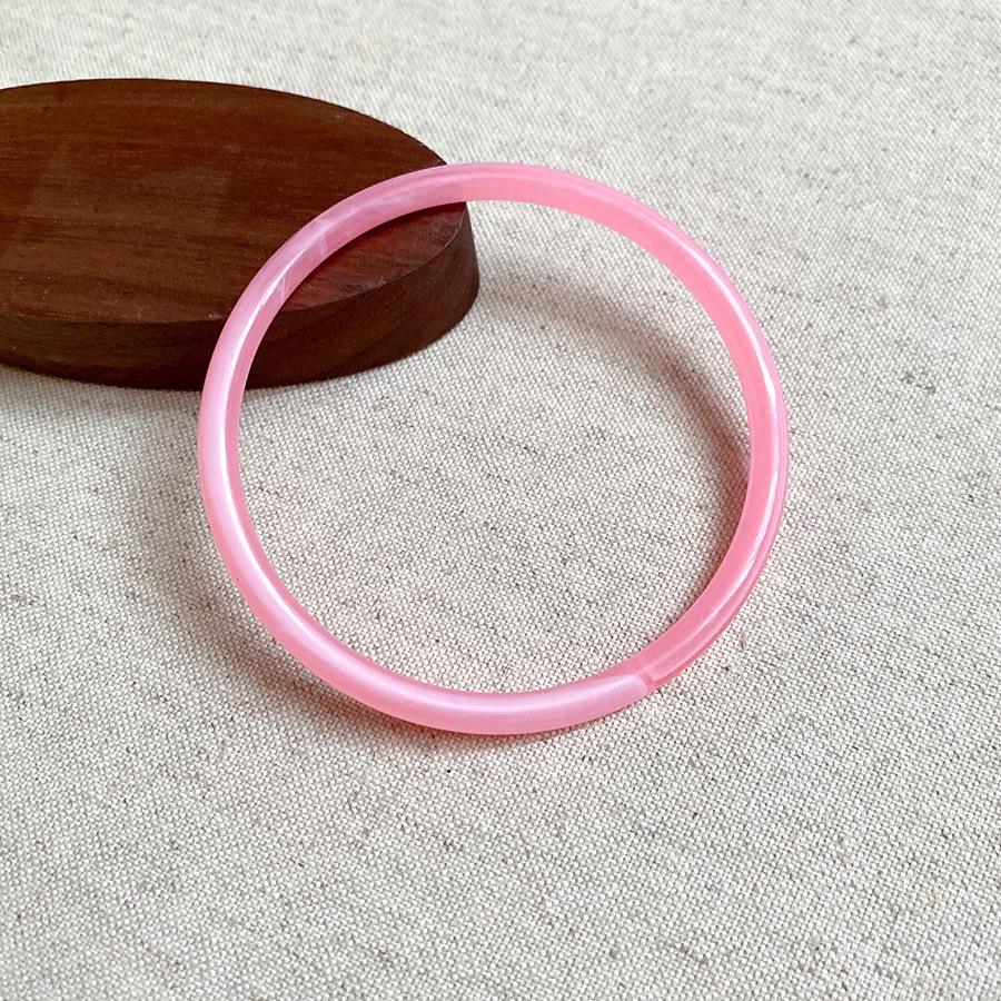 Acrylic Marbled Thin Round Bangle - Retro Minimalist Luxury Bracelet for Women